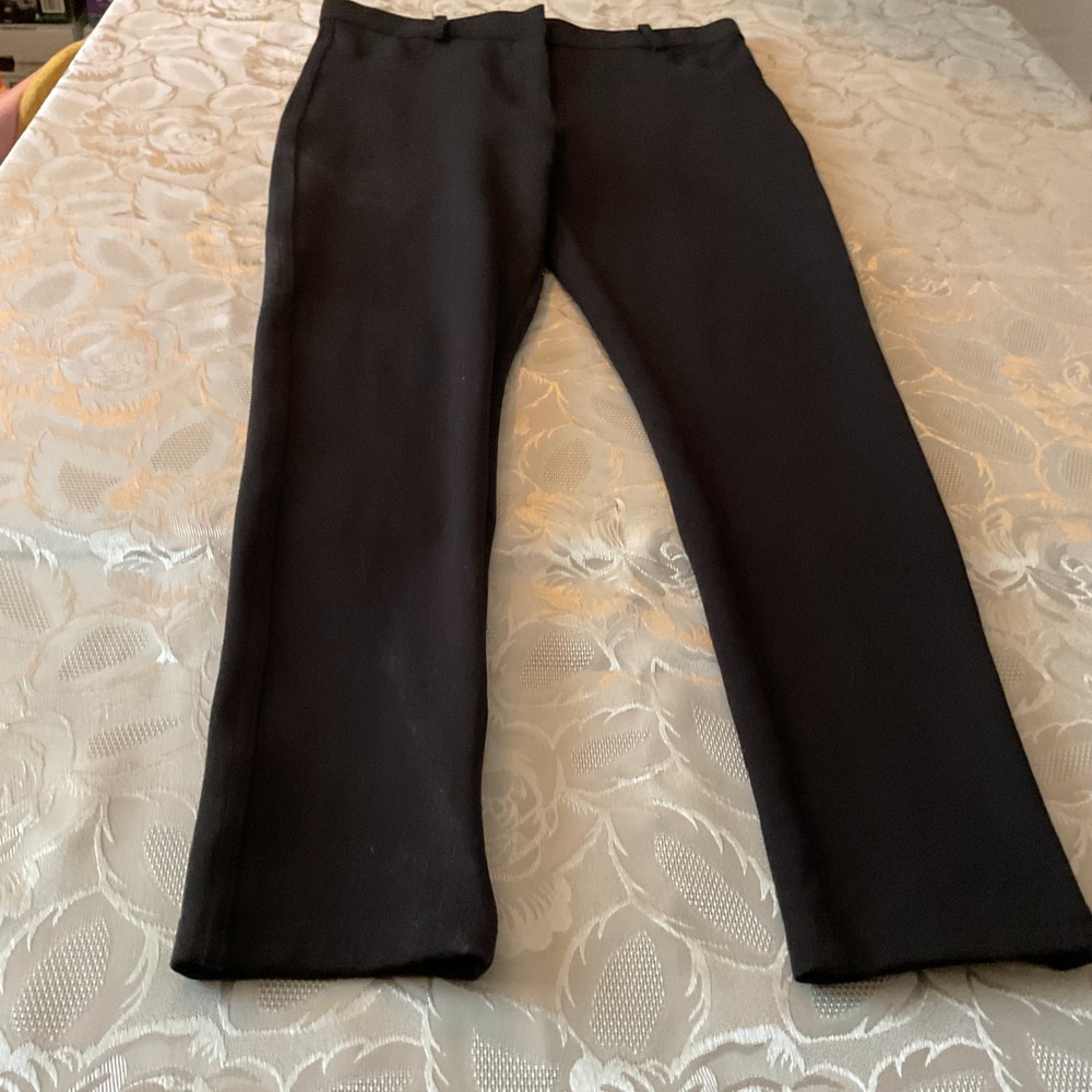 Zara Skinny Trousers Women Large Black Excellent Slim Fit High Rise Stretch